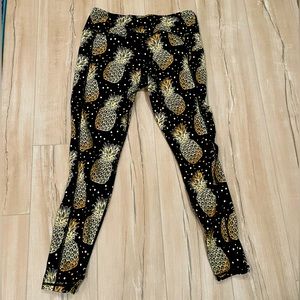 CVG long leggings, size L, blue pineapple pattern
